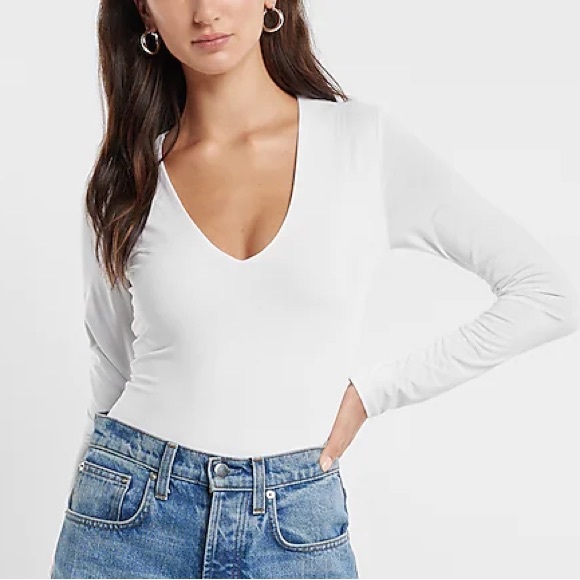 NWT Express Body Contour Compression V-Neck Long Sleeve Bodysuit - Picture 5 of 6